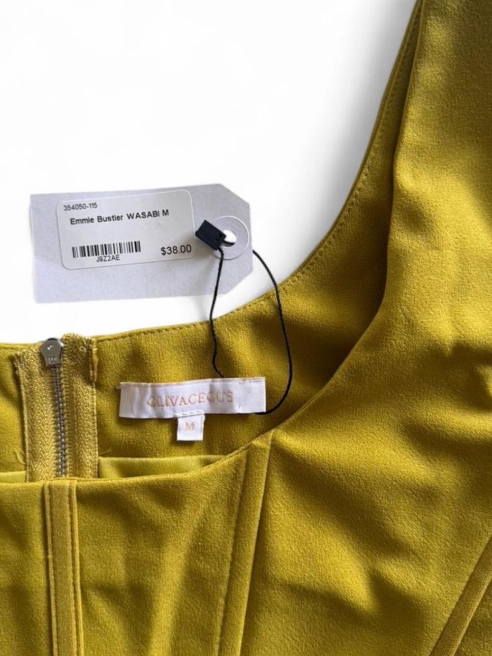Bustier Crop Top, Chartreuse - Picture 3 of 3
